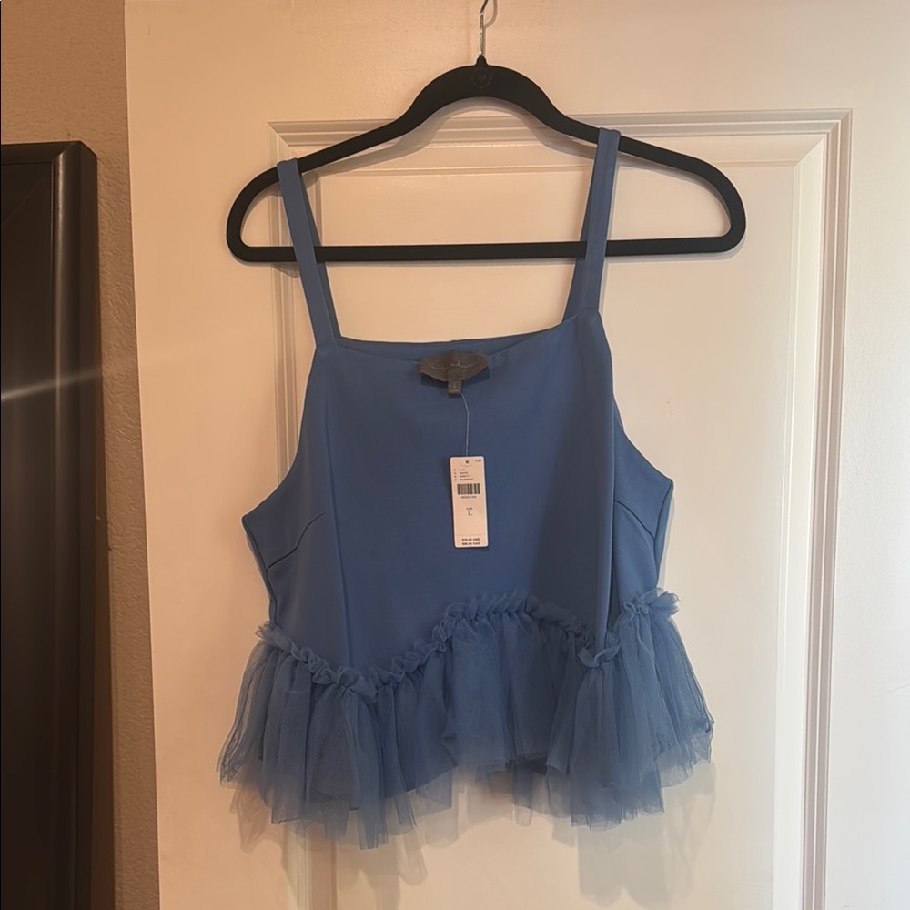 Anthropologie Blue Tank size L